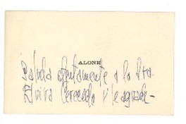 [Tarjeta] 1966 feb. 11, Santiago, Chile [a] Elvira Cereceda