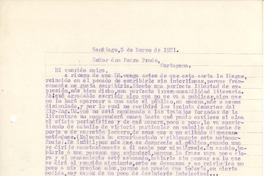 [Carta] 1921 mar. 5, Santiago, Chile [a] Pedro Prado