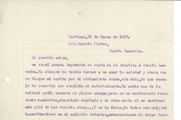 [Carta] 1923 mar. 28, Santiago, Chile [a] Augusto Winter