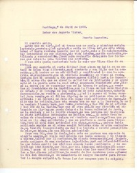 [Carta] 1923 abr. 7, Santiago, Chile [a] Augusto Winter