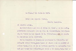 [Carta] 1923 jun. 7, Santiago, Chile [a] Augusto Winter