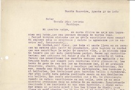 [Carta] 1923 ago. 19, Santiago, Chile [a] Hernán Díaz Arrieta