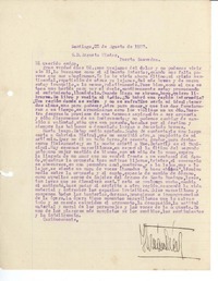 [Carta] 1923 ago. 25 Santiago, Chile [a] Augusto Winter