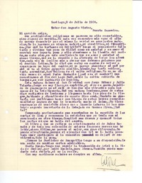 [Carta] 1924 jul. 9, Santiago, Chile [a] Augusto Winter