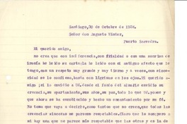 [Carta] 1924 oct. 30, Santiago, Chile [a] Augusto Winter