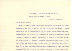 [Carta] 1924 nov. 11, Santiago, Chile [a] Augusto Winter