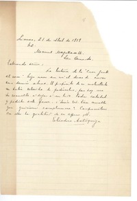 [Carta] 1919 abr. 21, Linares, Chile [a] Manuel Magallanes Moure