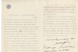 [Carta] 1921 nov. Santiago, Chile [a un amigo]