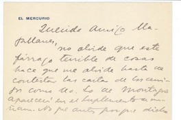 [tarjeta] c. 1920, Santiago, Chile [a] Manuel Magallanes Moure