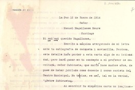 [Carta] 1914 ene. 15, La Paz, Bolivia [a] Manuel Magallanes Moure