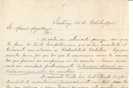 [Carta] 1905 oct. 25, Santiago, Chile [a] Manuel Magallanes Moure