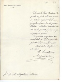 [Carta] 1904 feb. 26, Madrid, España [a] Manuel Magallanes Moure