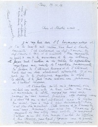 [Cartas entre 1929 y 1930] París, Francia <a> Gabriela Mistral