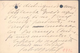 [tarjeta], 1916, Los Andes, Chile <a un amigo>