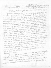[Carta], 1972 mar. 22 Madrid, España <a> Hernán Galilea