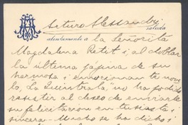 [Carta], 1932 jul. 4 Santiago, Chile <a> Magdalena Petit