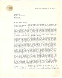 [Carta], 1963 ago. 20 Santiago, Chile <a> Magdalena Petit