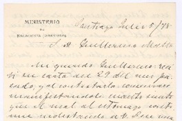 [Carta], 1878 jul. 5 Santiago, Chile <a> Guillermo Matta