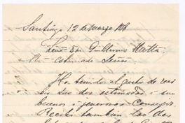 [Carta], 1878 mar. 12 Santiago, Chile <a> Guillermo Matta