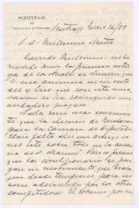 [Carta], 1877 ene. 12 Santiago, Chile <a> Guillermo Matta