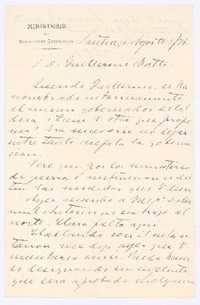 [Carta], 1876 ago. 8 Santiago, Chile <a> Guillermo Matta