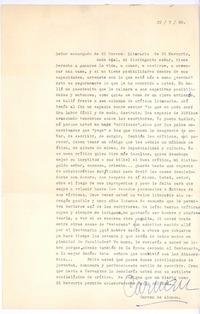 [Carta], 1960 jul. 22 Santiago, Chile <a> Raúl Silva Castro