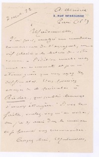 [Carta], 1932 oct. 7 París, Francia <a> Magdalena Petit