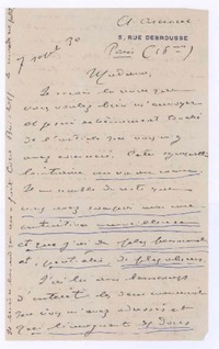 [Carta], 1930 sep. 7 París, Francia <a> Magdalena Petit