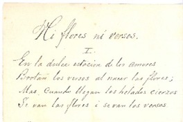 Ni flores ni versos