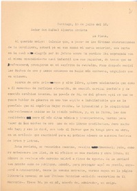 [Carta], c.1918 jul. 10 Santiago, Chile <a> Rafael Alberto Arrieta