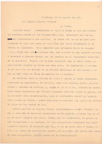 [Carta], c.1918 ago. 26 Santiago, Chile <a> Rafael Alberto Arrieta