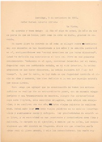 [Carta], 1921 nov. 9 Santiago, Chile <a> Rafael Alberto Arrieta