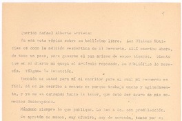 [Carta], 1933 nov. 8 Santiago, Chile <a> Rafael Alberto Arrieta