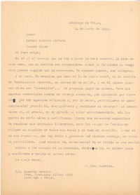 [Carta], 1942 jun. 14 Santiago, Chile <a> Rafael Alberto Arrieta