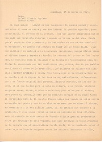 [Carta], 1945 mar. 15 Santiago, Chile <a> Rafael Alberto Arrieta