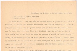 [Carta], 1948 nov. 6 Santiago, Chile <a> Rafael Alberto Arrieta
