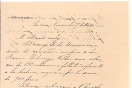 [Carta], 1874 nov. 7 Santiago, Chile <a>Biblioteca Nacional de Chile