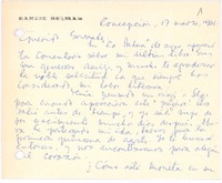 [Tarjeta], 1961 mar. 17 Concepción, Chile <a>Gonzalo Drago