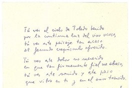 [Tú ves el cielo de Toledo herido]