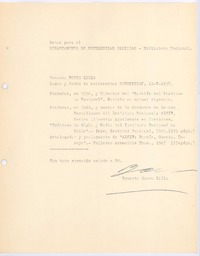 [Carta], 1966 Santiago, Chile <a> Biblioteca Nacional de Chile