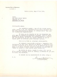 [Carta], 1935 may. 27 Buenos Aires, Argentina <a> Raúl Silva Castro
