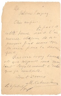 [Carta], 1894 abr. 6 Francia <a> Antonio Bórquez Solar