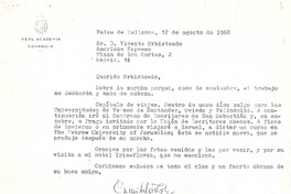 [Carta], 1968 ago. 12 Palma de Mallorca, España <a> Vicente Urbistondo