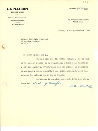 [Carta] 1933 sep. 9, París [a] Gabriela Mistral, Madrid