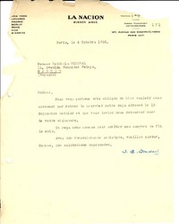 [Carta] 1933 oct. 4, París [a] Gabriela Mistral, Madrid