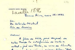 [Carta] 1942 ene. 14, Buenos Aires [a] Gabriela Mistral, Rio de Janeiro