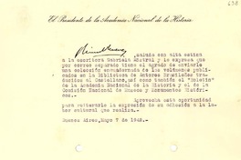 [Tarjeta] 1942 may. 7, Buenos Aires [a] Gabriela Mistral