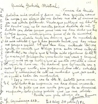 [Carta] 1942 jul. 30, Buenos Aires [a] Gabriela Mistral