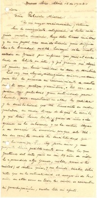 [Carta] 1943 abr. 15, Buenos Aires [a] Gabriela Mistral