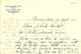 [Carta] 1943 ago. 12, Buenos Aires [a] Gabriela Mistral
